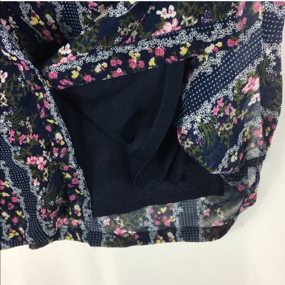 🛍 Forever 21 Blue Ruffle Floral Dress - Picture 2 of 5